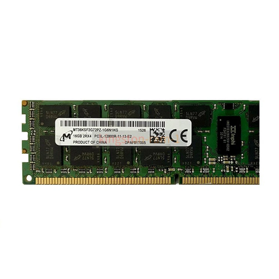Micron 16 GB DDR3-1600MHz PC3L-12800R 2Rx4 RDIMM REG ECC Server Memory 1.35V lot - Image 3 of 4