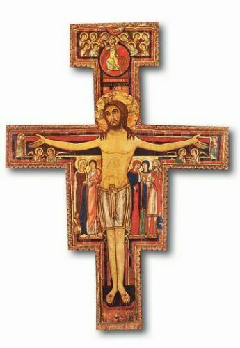 10.2" San Damiano Wall Cross Hanging Crucifix 26cm