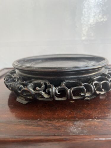 Antique Chinese Hand Carved Rosewood Stand Vase Display Base 老红木座 - Picture 2 of 16