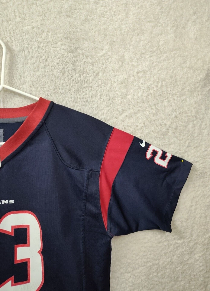 Camiseta Nike Houston Texans NFL Adrian Foster #23 Juvenil Extra Grande Camisa Azul Foto 3 de 4
