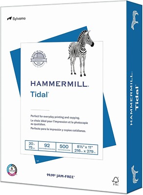 Hammermill Printer Paper, Tidal 20 lb Copy Paper, 8.5 x 11-1 Ream (500 Sheets) -