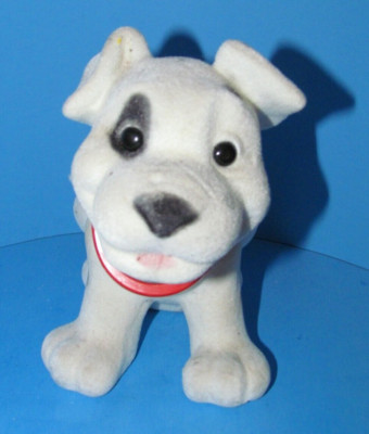 Vtg Unbranded Flocked Dalmatian Puppy Bobblehead Figure w/Red Collar 7'' L@@K