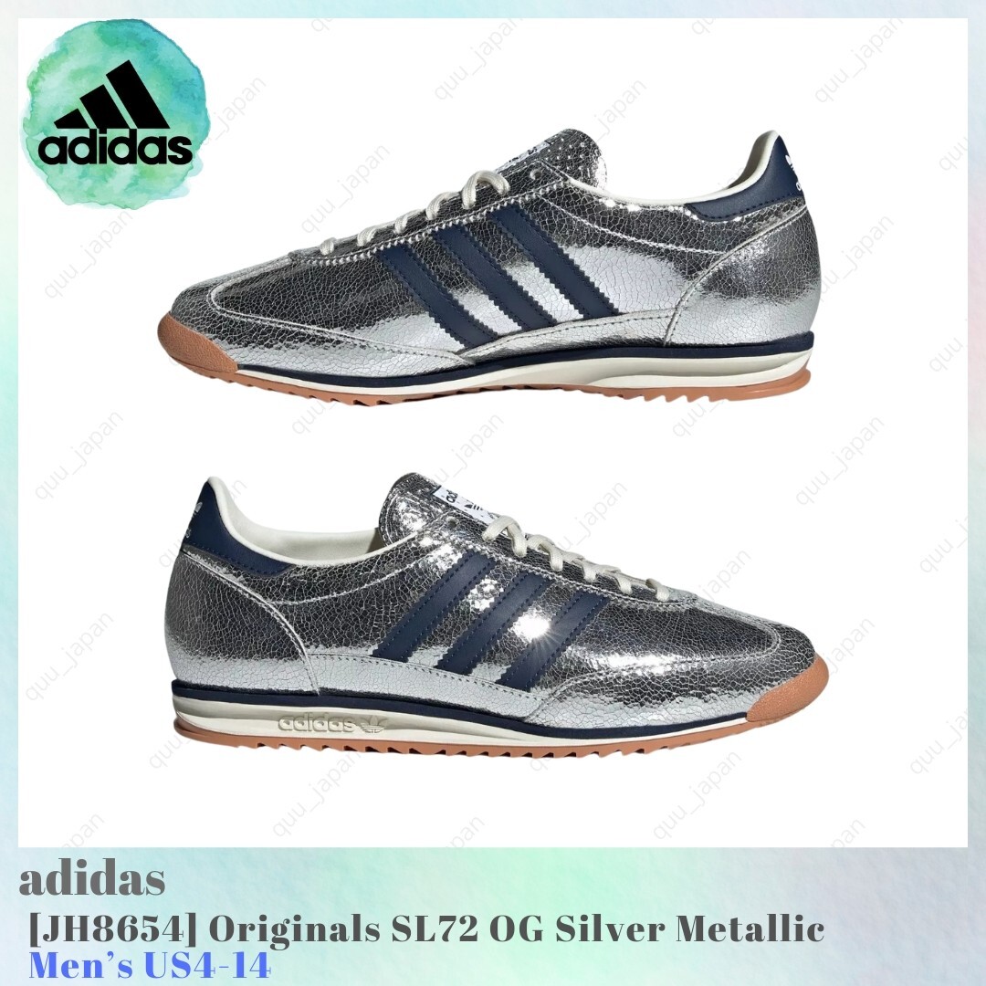スニーカー Adidas SL 72 OG Silver Off White Adidas Originals SL 72 OG Silver Metallic / Black JH6363