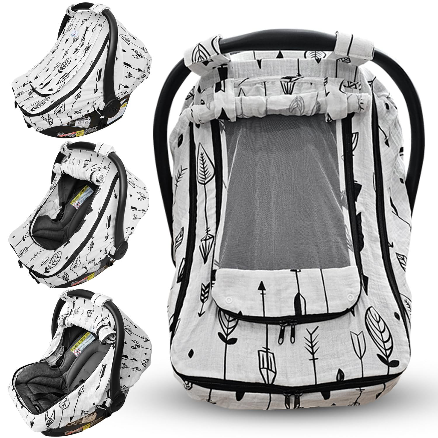 Car Seat Cover for Babies with 100% Cotton Muslin Material| Breathable Carseat C