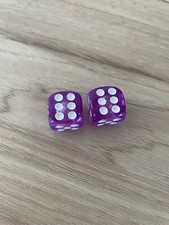 2X Purple Translucent Dice Tire Wheel Valve Stem Caps Bicycle Bikes Car Truck