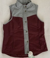 Magellan Outdoors Womens Plus 3x Campfire Quilted Zip Snap Up Vest Windsor Wine
