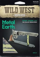 Fascinations Metal Earth Wild West Revolver 3D Laser Cut Steel Metal Model Kit