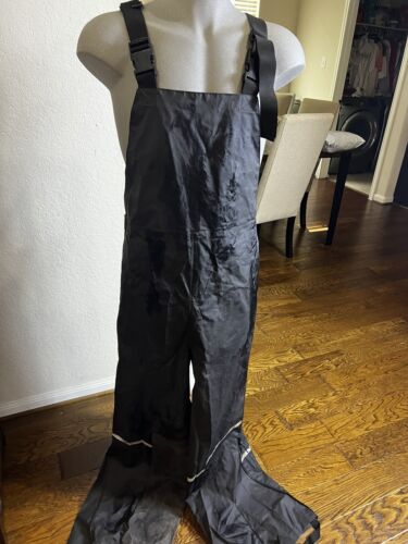 Harley Davidson Sz Small 2 Piece Rain Suit Jacket Bibs Black Reflect Heat Shield - Picture 2 of 5