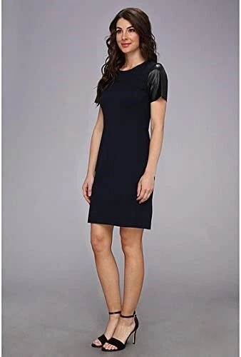 Donna Morgan 237615 Mujer Cuero Manga Ponte Shift Azul Marino/Negro Talla 8 Foto 2 de 4