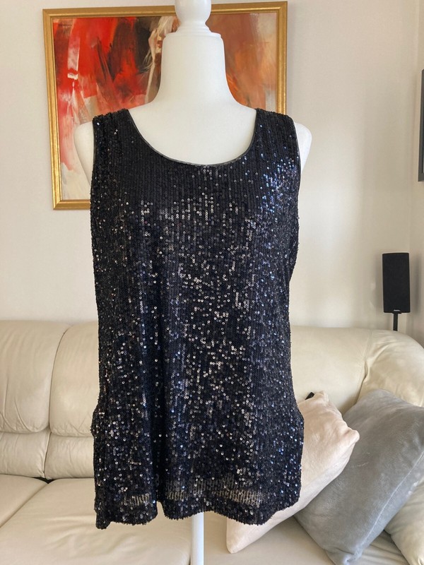 DKNY Black Sequin Tank Top - Size Medium – New With Tags