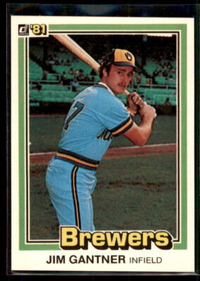 1981 Donruss  Jim Gantner  #204 Milwaukee Brewers