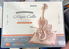 ROKR Magic Cello Mechanical Music Box 3D Wooden Puzzle Unique Gift for Her/Him