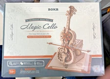 ROKR Magic Cello Mechanical Music Box 3D Wooden Puzzle Unique Gift for Her/Him