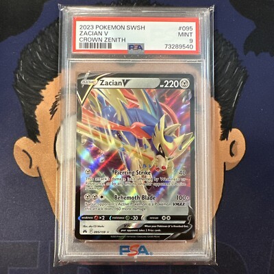 PSA 9 MINT 2023 Pokemon Crown Zenith ZACIAN V #095 Ultra Rare Holo