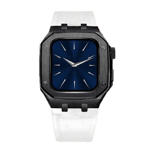 Boîtier Str en acier inoxydable lunette en chêne mod pour bracelet Apple Watch 44 mm 45 mm - Photo 78 sur 105