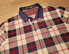 Kinloch Anderson Scotland Button Up Polo Sweater Shirt Tartain Plaid 3L Medium