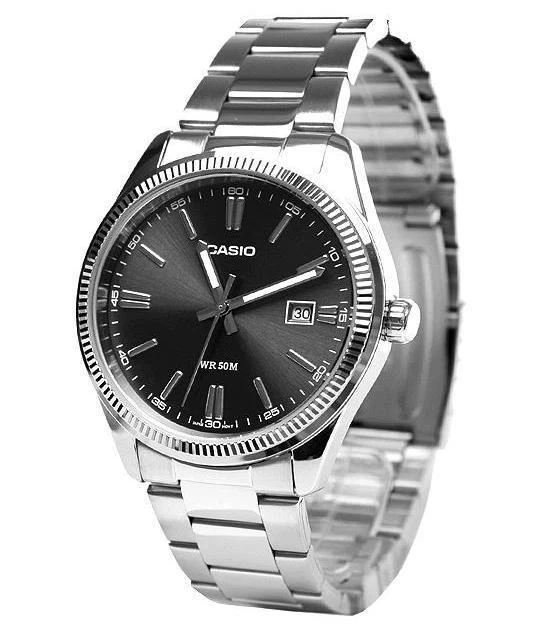 Casio New Original MTP 1302D 1A1 Men Analog Silver Stainless Steel Watch MTP1302