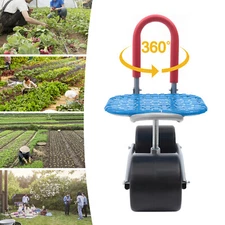 Garden Cart Rolling Work Seat Adjustable Height Stool Planting Picking Weeding