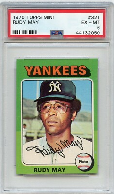 1975 TOPPS MINI #321 RUDY MAY 