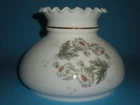 vtg Milk Glass Floral Student Lamp Shade Ruffle Top 7" Fitter