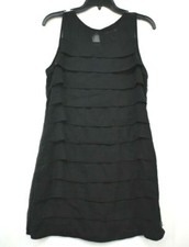 Forever Womens Black Scoop Neck Sleeveless Comfort-Fit Casual Tiered Dress 21 8