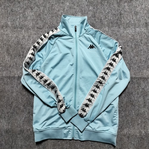 Kappa Men's Large Light Blue Omini Sleeve Logo Full Zip Track Jacket