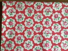 50cm x 25cm Wide Cath Kidston Provence Rose on Red Cotton Duck Fabric New Floral