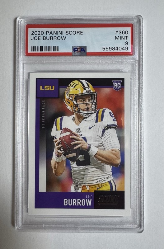 Panini 2020 Score Joe Burrow #360 Rookie RC PSA 9 Graded Football Card