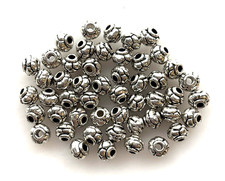 6X5MM ANTIQUE SILVER TIBETAN STYLE SPACER BEADS FOR JEWELRY MAKING 50 PCS