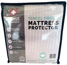 Swiss Comforts  Bamboo Tencel Mattress Protector Soft Cool Waterproof- FULL