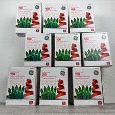 GE 100 Count 20.6 ft Green Incandescent Christmas String Lights Lot of 9 Boxes