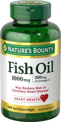 Lot of 4 Nature's Bounty Fish Oil W/Omega3 Softgels 1000mg 145ct EXP: 12/26 & UP