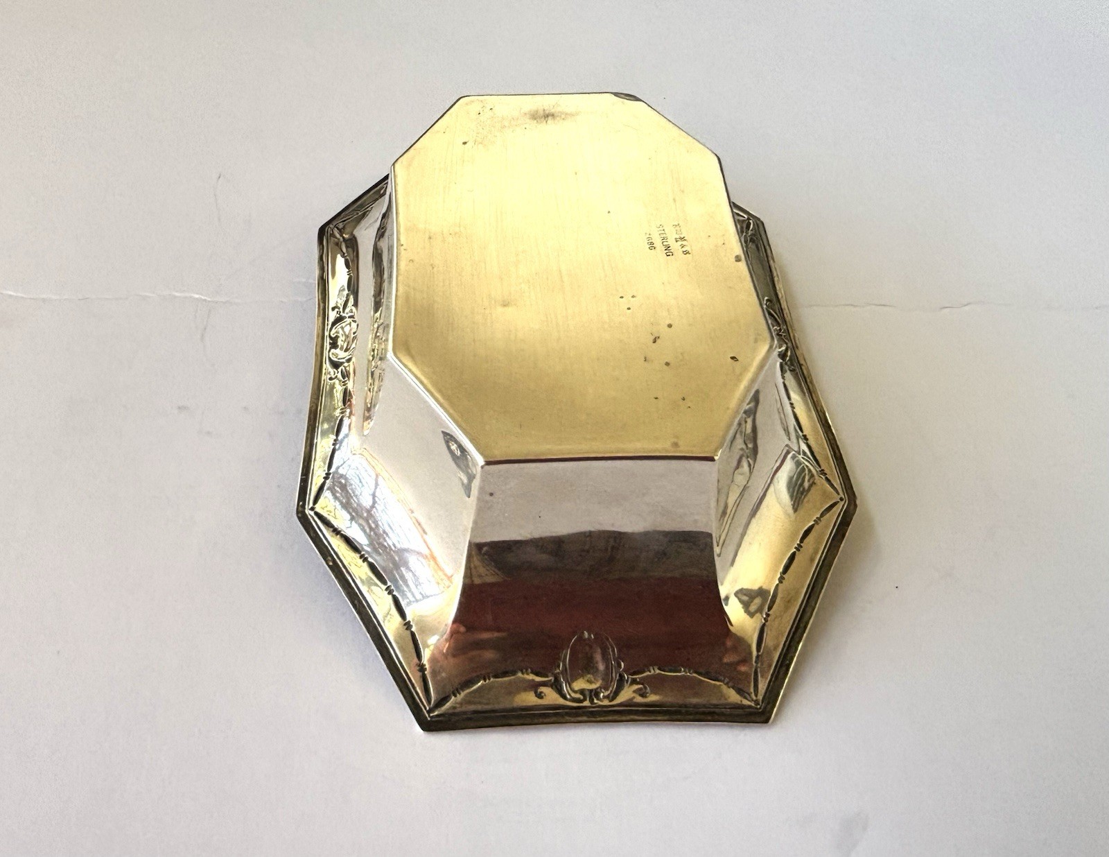 Antique R Wallace & Sons Rectangular Dish Neoclassical Sterling Silver 925 82 gr