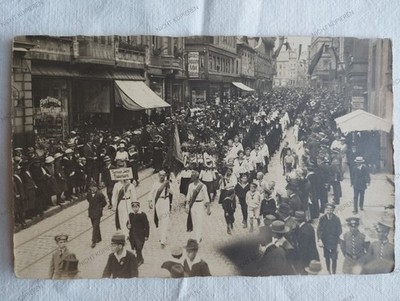 Fotografie Umzug TV Jahn Paderborn am Kamp ! Betten Goldstein ect. Um 1925 - RRR