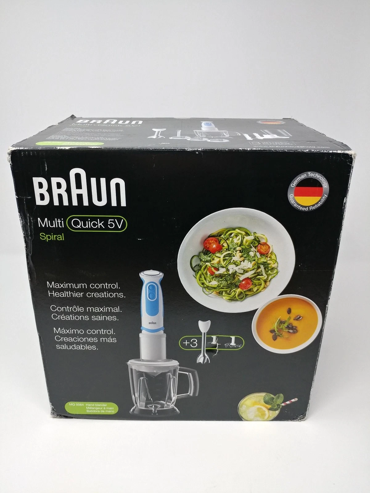 Braun MultiQuick 5V Spiral Hand Blender MQ 5064 Immersion Spiralizer Chopper Set