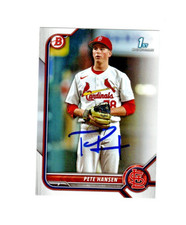 Pete Hansen 2022 Bowman Baseball card  #BD-128 autograph signed d