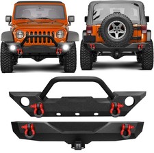 Powder-coated Front Bumper And Rear Bumper Set For Jeep Wrangler 2007-2018 Jk Powder-coated Front Bumper And Rear Bumper Set For Jeep Wrangler 2007-2018 Jk