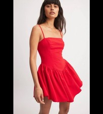 NA-KD Red Fairy Cut Mini Dress Size Small/Size 36
