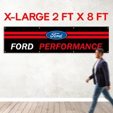 Ford Performance Racing Banner Flag Big 2x8 feet Automotive Car Mechanic Garage