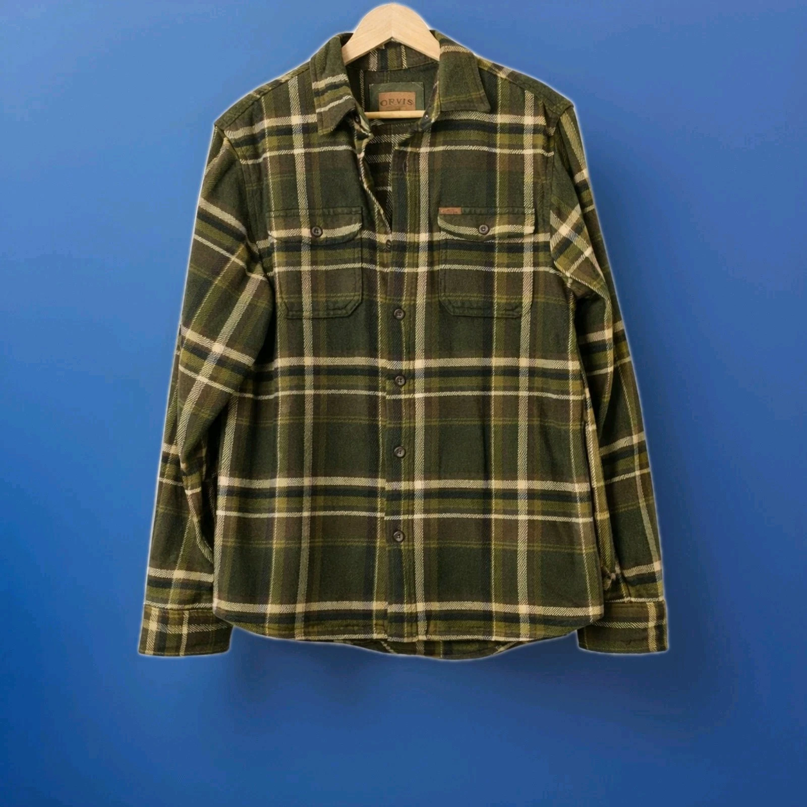ORVIS Heavy Flannel Shirt Jacket Plaid Shacket Pockets Men's Size Medium 22” Pit
Opens in a new wind