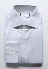 Charles Tyrwhitt Men's Twill Stripe Dress Shirt NN7 Indigo Blue 17/35 NWT