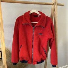 Vintage Made In USA Patagonia Zipper Fleece Youth Size L Red