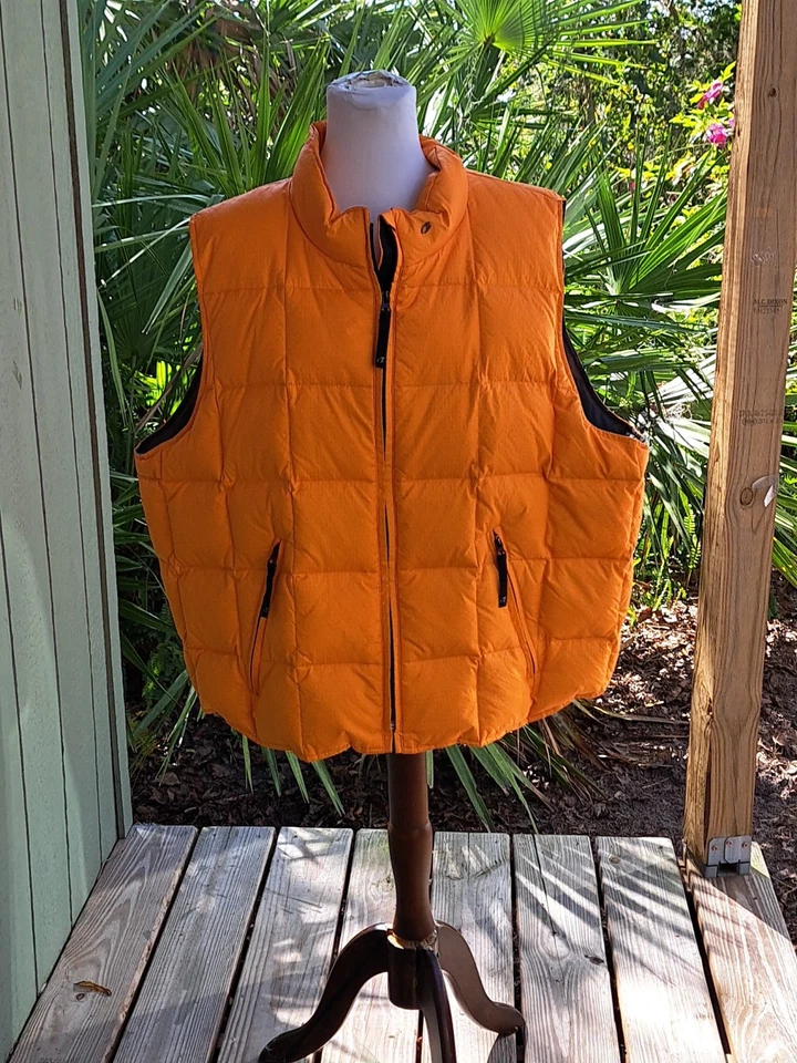 Colete Venezia Jeans Puffy Tamanho 22W Laranja Mescla Zíper Bolsos Frontais - Imagem 3 de 4