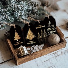 48Pcs Recyclable Christmas Celebrations Gift Label Set with Sustainable Paper