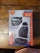 DC Superman Premium Sideless Seat Cover with Cargo Pocket 3 Piece
