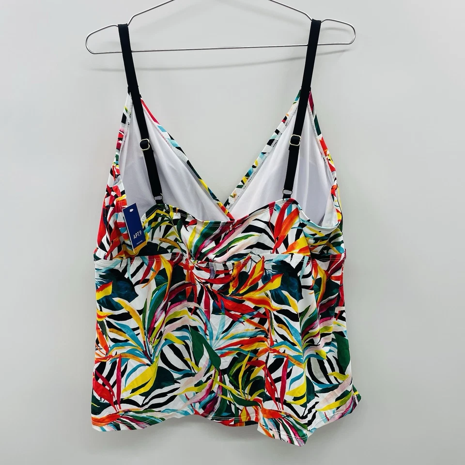 Top de natación Tankini con estampado floral tropical Batik talla grande 3X Apt 9 para mujer $33 490 Foto 4 de 4