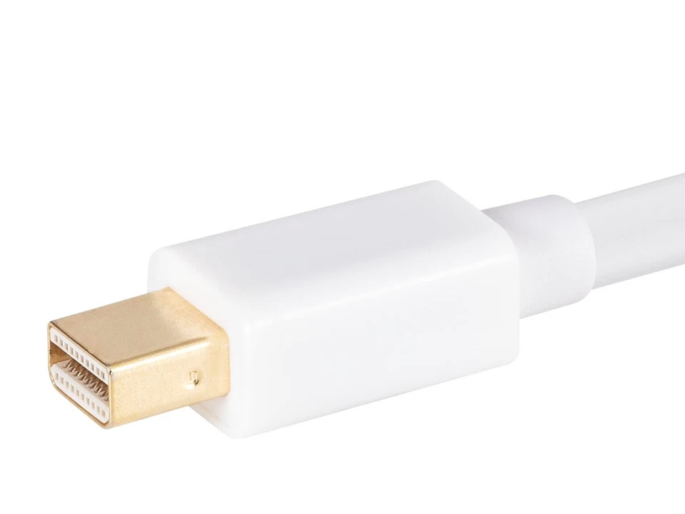 10ft Gold Plated 32AWG Mini DisplayPort / Thunderbolt to VGA Cable - White - Image 4 of 4