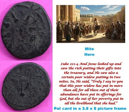 Quality Widows Mite Coin Holy Land Artifact Free Display Card Jesus Time @F803
