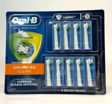 Oral B Ricarica 9 Testine Spazzolino Elettrico Advanced Clean Max Rimozione Placca