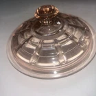 Vintage Anchor Hocking Pink Depression Glass Bee Hive Lid 5.5"